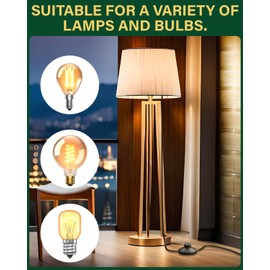 DoRight Black Round Foot Switch, Lamp Foot Push Switch Standard Lamp Round in-Line Foot Pedal Lamp Switch Use for Floor Lamp Standing Lamp Table Lights Desk Lamp, Waterproof IP44, 50V-440V, 2 Packs