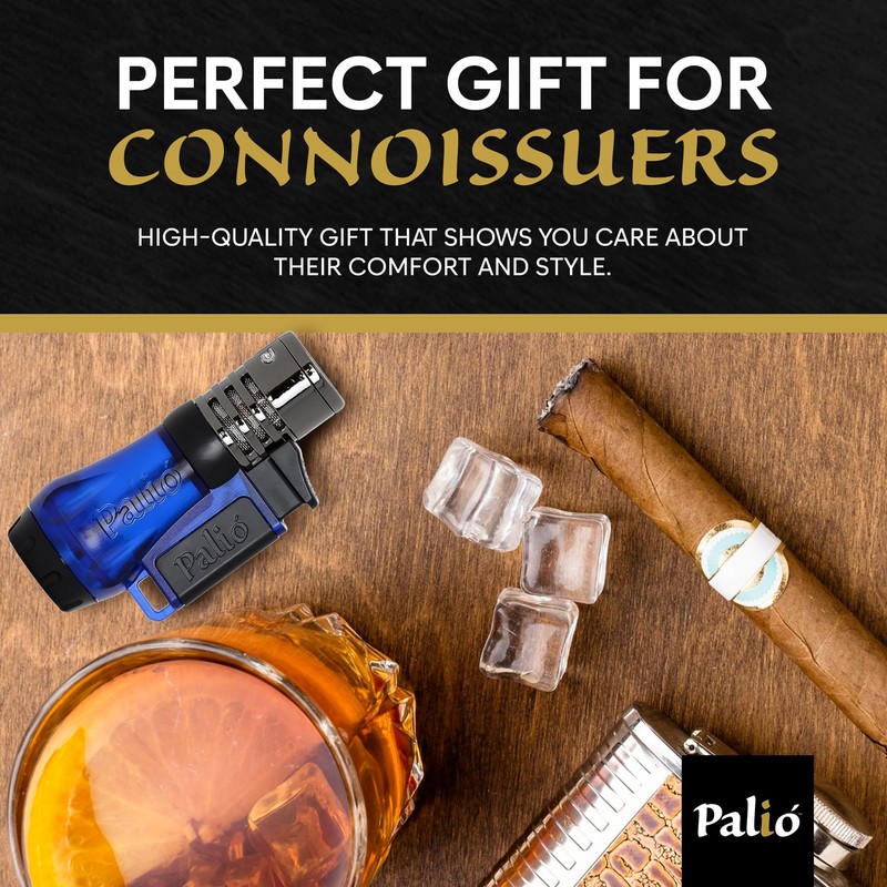 Palio Vesuvio Triple Jet Flame Torch Lighter, Blue – Precision