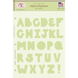 Fairytale Creations Alpha Shadows Alphabet Stencil, 8.5" L x 11" H