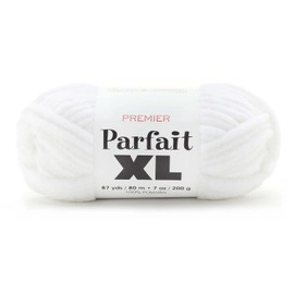 Premier Yarns Parfait XL Yarn, Ideal Yarn for Crocheting and Knitting, Jumbo Yarn, Made of 100% Polyester, White, 7 oz, 87 yards