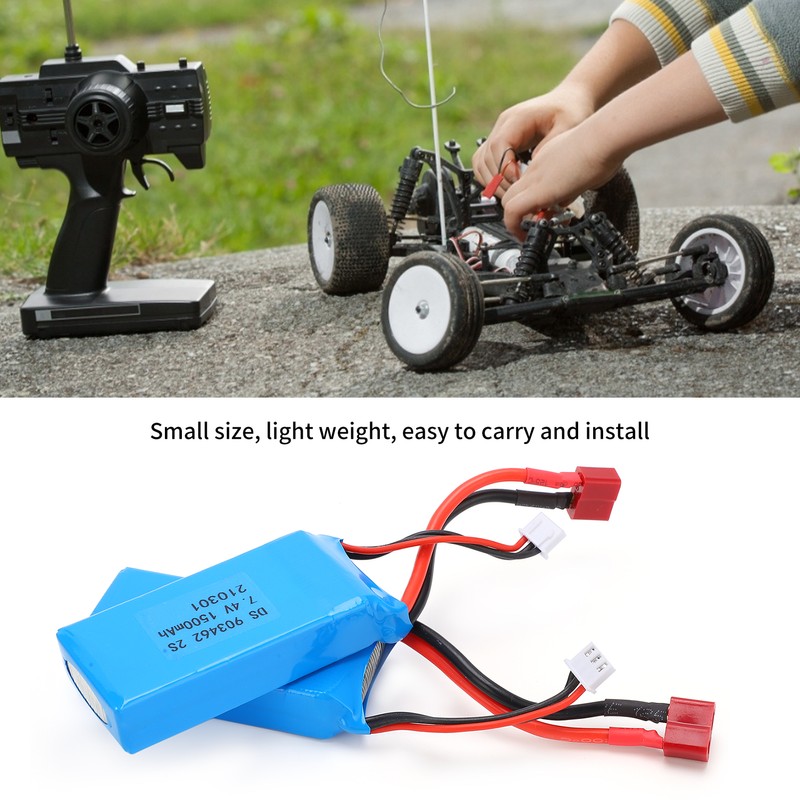 7.4V 1500mAh Lithium Batteries 15C T Plug Model Battery for