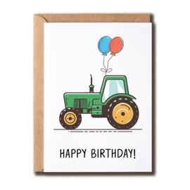 SNHDesign Tractor Birthday Card - Happy Birthday Card - Cute Birthday Card For Kid - Card For Son - Funny Birthday Card - Greeting Card - Card For Friend