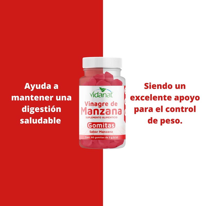 Gomitas Vinagre De Manzana Vidanat 60 Gomitas