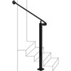 Zwinz Adjustable Handrail 1-3 Step, Wall&Floor Mounted Wrought Iron Handrails,