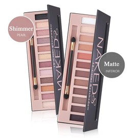 Matte + Shimmer Eyeshadow Palette Duo - 12 Vibrant Colors, Long-Lasting Makeup Set for Glam Looks, Perfect Cosmetic for Bold & Feminine Styles:_Shimmer+Matte