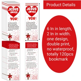Bible Bookmarks Religious Valentines Christian Books of Bible Bible Verse Prayer Scripture Reading Jesus Loves You Bookmarks Gospel Tracts for Sunday School Office (Jesus Loves You 1, 120)