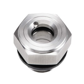 uxcell Oil Liquid Level Gauge Sight Glass M16x1.5mm Male Threaded 304 Stainless Steel Air Compressor Fittings with Gasket, Silver Tone