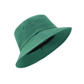 Zylioo Large Bucket Sun Hat with Detachable Chin Strap,Water Resistant Hiking Hat,Quick Dry Breathable Plain Sun Hats Dark Green