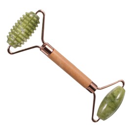 Mikinona Jade Roller Set Dual Head Facial Massage Tool Rose Quartz Face Roller Face Neck Sculpting Tool