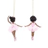Kurt Adler 2 pc Set - Black Ballerina Girl on