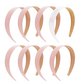 Semato 8 Pcs Bachelorette Party Favor Set 1 Pc White Bride Headband 7 Pcs Pink Bridesmaid Headband Bachelorette Party Accessories for Women