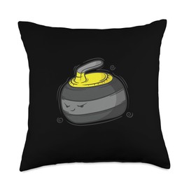 Curling Sports Ice Winter Sports Scotland Gripper Winter Sports Stone Curling Broom Throw Pillow, 18x18, Multicolor