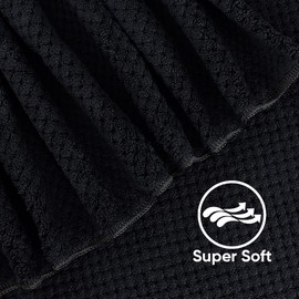 HOMEXCEL Bath Towel Set Pack of 4, 30 x 60 Inches Large Microfiber Bath Towels, Soft, Absorbent, and Quick Dry Towels for Bathroom, Pool, Beach, Swim, and Yoga, Large Bathroom Towels, Black