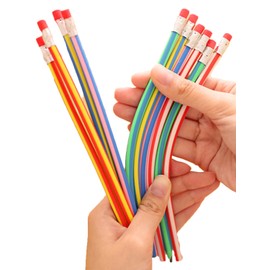 Azrte Unbreakable Pencils, Bendable, Fun, Pencils, Eraser, Prizes, Prizes, Items, Individually Wrapped, 13, Set of 5