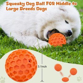 ZRIFAQESW Squeaky Dog Toys for Aggressive Chewers, Indestructible Dog Balls for Aggressive Chewers, Squeaky Balls for Dogs, Interactive Toys for Large Dogs to Relax