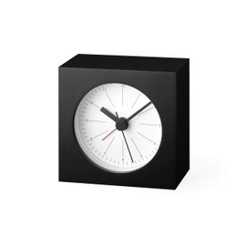 Lemnos Table Clock, Black, CityPop YK19-19 WH Lemnos w7 x h7 x d4.2 cm
