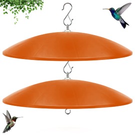 19" Extra Large Squirrel Baffle for Hanging Bird Feeder,Hummingbird Feeder Shade Dome Cover, Bird Feeder Rain Guard, Hanging Squirrel Proof for Shepherd's Hook Outdoors (Orange) 2 Pack