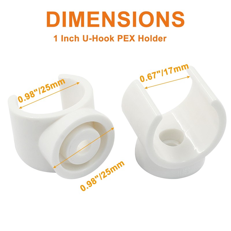 1 Inch PEX Pipe Clamps 50 Pcs, 25mm PVC Pipe