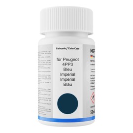 MG PRIME Autolack Lackstift Set für Peugeot 4PP3 Bleu Imperial/Imperial Blau Basislack Klarlack je 50ml