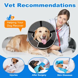 Soft Dog Cone Collar to Stop Licking, Comfortable Mesh Recovery Collar After Surgery for Large Medium Small Dogs, Alternative to Elizabeth Cone of Shame