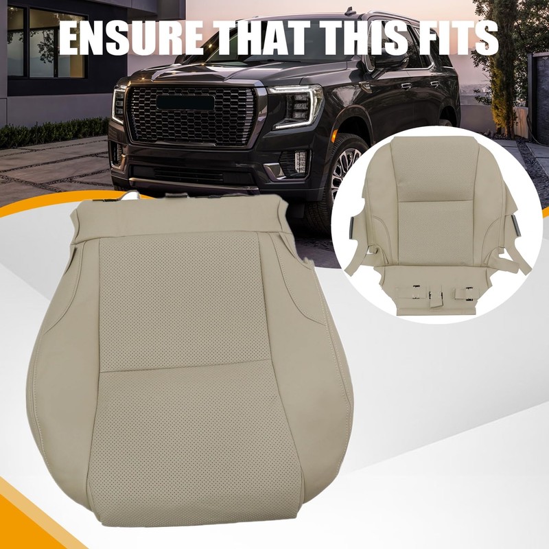 NLQR Front Driver Side Bottom Replacement Seat Cover Tan Microfiber