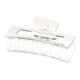 QinGoo Large Square Hair Claw Transparent Firm Hair Clip Hair Accessory Cute Stylish Korean 1 Piece (4.1 x 2.0 inches (10.4 x 5.2 cm), Clear)