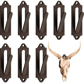 Dunzy 12 Pack European Style Mount Skull Hanger Deer Skull Hangers Euro Wall Mount Bracket Hook Complete with Simple Easy Installation Kits for Indoor Outdoor Small Game Animals Mule(Brown)