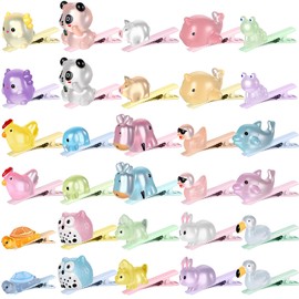Luinabio 30 Pcs Animals Mini Hair Clips Glow Hairpin for Girls Rave Hair Clips Women Music Festival Holiday Party Supplies