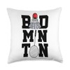 Badminton Graphic Badminton Player Shuttlecock Sports Smash Throw Pillow