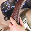 Men Steering Wheel Cover Leather for Car Brown Hand-Made Wheel