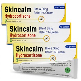 Hydrocortisone Cream 1% w/w Bite & Sting Cream – Mosquito & Bee Sting Relief, Itchy Skin & Redness Solution | 3 × 10g Tubes | HydraSole Bundles – Packaging May Vary