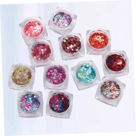 FOMIYES 18pcs Multicolored Heart Design Nail Decals Diy Manicure Kit Nail Art Decals Paillettes Stickers for Home or Salon Use Random Color