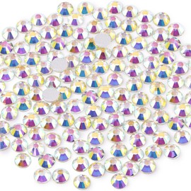200PCS SS40/8mm Crystal Rhinestones (Crystal AB), Bedazzling Flatback Glass Rhinestones for Crafting DIY Nail Art Makeup Decoration, Gems Diomand Charms for Tumbler Shoes Clothing Mug