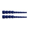 Navy Blue Foot Nail Tips for Fingernails 24 Pcs Set