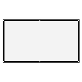 Jiawu Thicken Foldable White Projection Screen with Black Edge Easy to Install for Open-Air Cinema Includes Hanging Accessories for 16:9 Projection (84 Inch)