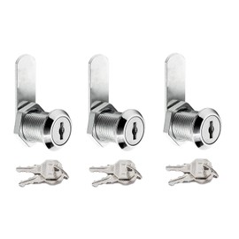 YUTOU Cabinet Lock 16mm 3 Pack Security Mailbox Lock Cylinder Cam Lock Key Lock Box Post Box Lock with 6 Key Security Locks for Mailbox Drawer Cupboard Cabinet Furniture Door - Zinc Alloy