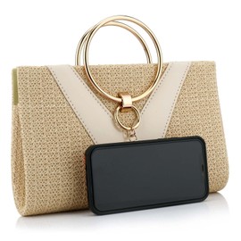 Women Straw Bag Crossbody Clutch Evening Clutch Purse Beach Shoulder Handbag
