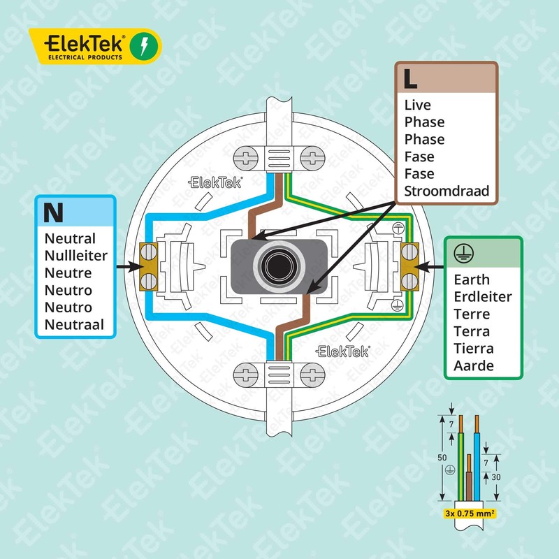 ElekTek Foot Press Switch in Line Push Button 65mm Diameter