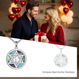 ONEFINITY Star of David Necklace for Women 925 Sterling Silver Jewish Star Wooden Pendant Necklace Star of David Amulet Jewelry for Men Women Wife