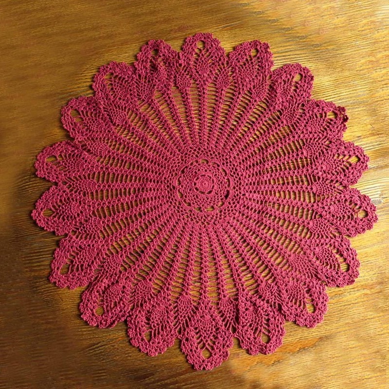 AMIPOS Round Table Cloths Cotton Lace Hand Crocheted Tablecloths Tablecloths