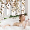 Gibelle Brown Eucalyptus Shower Curtain, Watercolor Plant Leaves with Floral