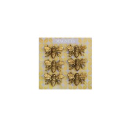Creative Co-Op DA5141 Bee Magnet, Set (6), Gold, 6 Count