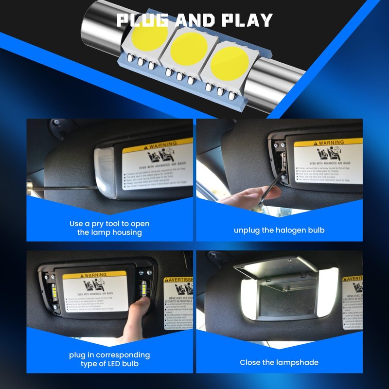 LED Light Bulb Kit Set for 2005-2021 Tacoma 6000K Bright