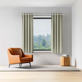 ORINOVA Thermal Insulated Room Darkening Blackout Curtains 42x54 Inch Length Natural Kitchen Curtains 2 Panels with Grommets for Bedroom Living Room