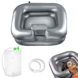 TZEKING Hair Wash Basin for Bedridden People with Shower Head and Water Bag, Shampoo Basin with 1 m Drain Hose, Hair Washing for Bedridden People for Bedridden Pregnant Women Injured Post-Operative