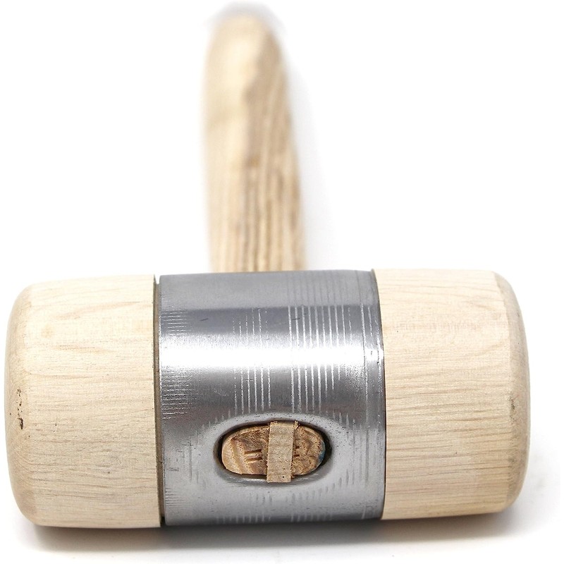 Stubai 278515 Wooden Hammer with Metal Ring Jacket, Silver/Beige, 50