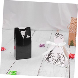 TEHAUX 50pcs Wedding Candy Storage Boxes Stylish Paper Containers for Bride Groom Creative Candy Holders Perfect