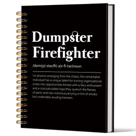 Lacama Dumpster Firefighter Gifts Spiral Notebooks, Funny Thank You Gifts for Leader Boss Mentor Supervisor, Fire Academy Graduation Gifts for First Responders Fireman Student, Birthday Thank You Gift