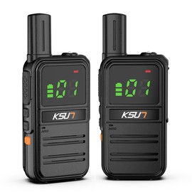 KSUN M3Plus FRS Walkie Talkie Long Range with One-Key Copy Handheld Two Way Radio with Type-C Charging Compact Emergency Radio for Camping Family Use, 2 Pack