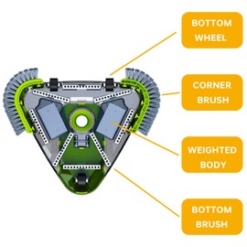 Upgrade Pool Vacuum Head with Wheels & Side Brushes, Universal Rotatable Hose Adapter,Weighted Triangular Shape, for Inground/Above Ground Swimming Pools,Sepetrel